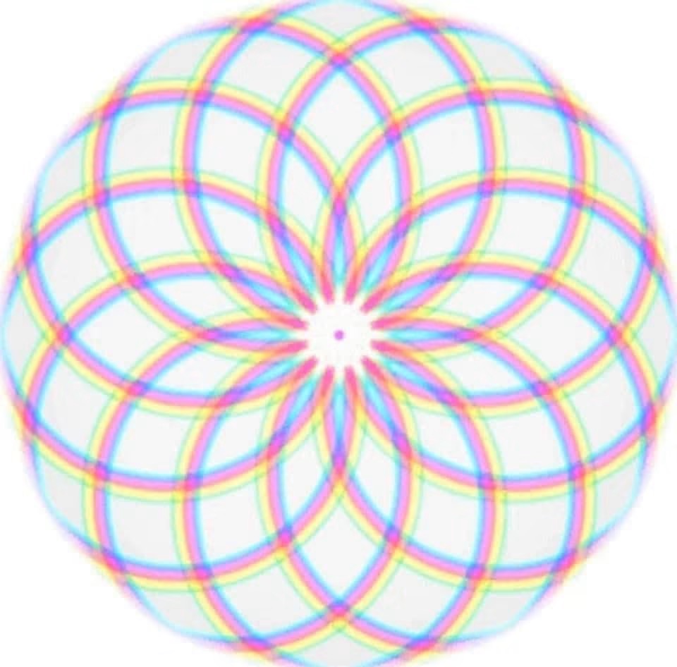 Rainbow Flower of Life sacred geometry
